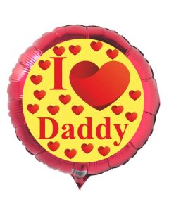Rundluftballon zum Vatertag. I love Daddy. Rot, 45 cm inklusive Ballongas Helium