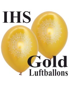 IHS Luftballons, Gold-Metallic, zu Konfirmation und Kommunion