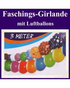 Karnevalsgirlande, Faschingsgirlande mit Luftballons