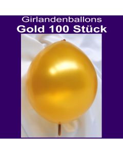 Kettenballons-Metallic-Gold-100-Stueck-30-cm-Girlanden-Luftballons