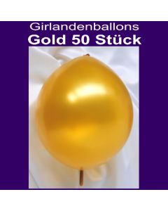 Kettenballons-Metallic-Gold-50-Stueck-30-cm-Girlanden-Luftballons