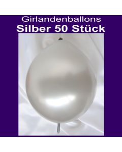 Kettenballons-Metallic-Silber-50-Stueck-30-cm-Girlanden-Luftballons