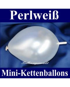 Kleine Kettenballons, Girlanden-Luftballons Mini, Perlweiß-Metallic