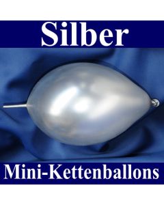 Kleine Kettenballons, Girlanden-Luftballons Mini, Silber-Metallic