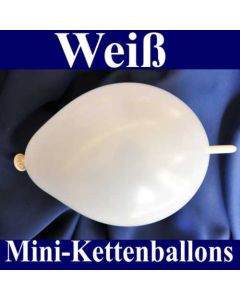 Kleine Kettenballons, Girlanden-Luftballons Mini, Weiß-Metallic