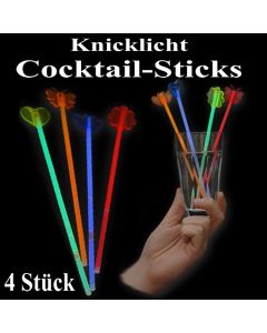 Knicklicht Cocktail-Sticks, 4 Stück, bunt