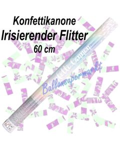 Konfettikanone mit irisierendem Flitter-Konfetti, 60 cm