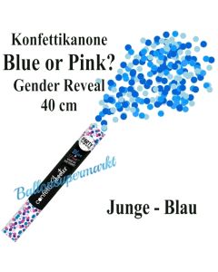 Konfettikanone Blue or Pink, Gender Reveal, hellblau