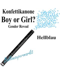 Konfettikanone Boy or Girl, Gender Reveal, hellblau