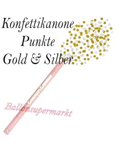 Konfettikanone, Punkte in Silber und Gold