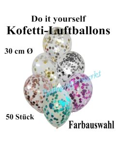 Konfetti-Luftballons Do it yourself, 50 Stück