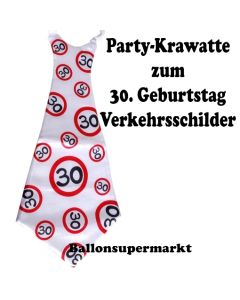 Riesen-Krawatt zum 30. Geburtstag mit Verkehrsschildern
