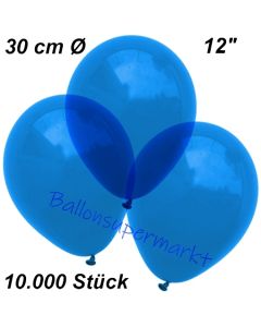 Luftballons Kristall, 30 cm, Blau, 10000 Stück