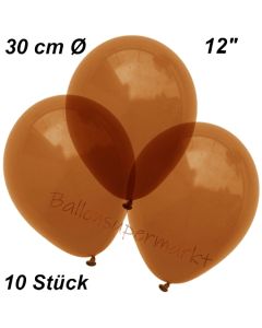 Luftballons Kristall, 30 cm, Braun, 10 Stück