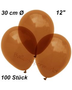 Luftballons Kristall, 30 cm, Braun, 100 Stück