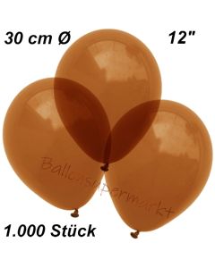 Luftballons Kristall, 30 cm, Braun, 1000 Stück