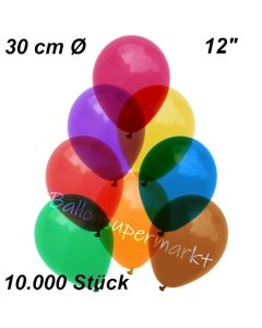 Luftballons Kristall, 30 cm, Bunt gemischt, 10000 Stück