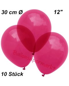Luftballons Kristall, 30 cm, Burgund, 10 Stück