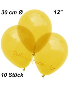 Luftballons Kristall, 30 cm, Gelb, 10 Stück