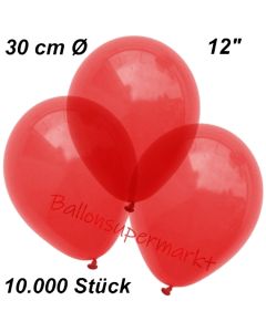 Luftballons Kristall, 30 cm, Hellrot, 10000 Stück