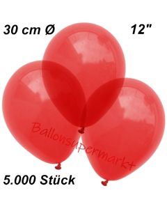 Luftballons Kristall, 30 cm, Hellrot, 5000 Stück