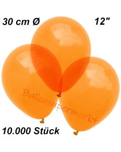 Luftballons Kristall, 30 cm, Orange, 10000 Stück