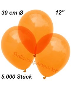 Luftballons Kristall, 30 cm, Orange, 5000 Stück