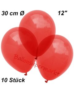 Luftballons Kristall, 30 cm, Rot, 10 Stück