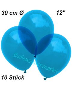 Luftballons Kristall, 30 cm, Royalblau, 10 Stück