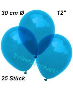 Luftballons Kristall, 30 cm, Royalblau, 25 Stück