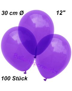 Luftballons Kristall, 30 cm, Violett, 100 Stück