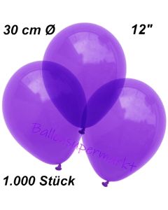 Luftballons Kristall, 30 cm, Violett, 1000 Stück