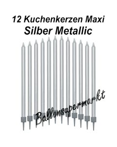 Kuchenkerzen Maxi Silber