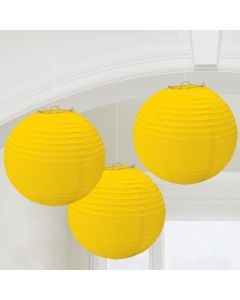Lampion-Set Gelb, 3 Stueck, Dekoration