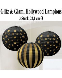 Glitz & Glam Lampions, 3 Stück Set