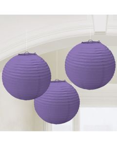 Lampion-Set Lila, 3 Stueck, Dekoration