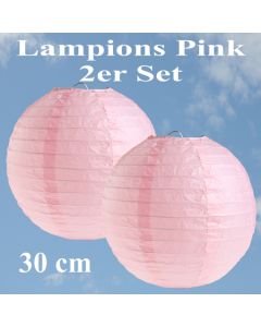 Lampions Pink, 30 cm, 2er Set