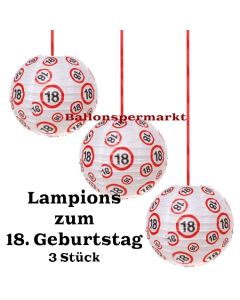 Lampions, Verkehrsschild 18, 3 Stück-Set