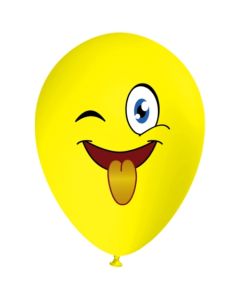 Luftballon Gesicht, Emoji streckt Zunge raus, 1 Stück