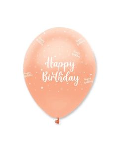 Luftballons, Latexballons , Happy Birthday Rosegold