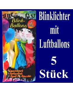 LED Blinklichter mit Luftballons, 5 Stück
