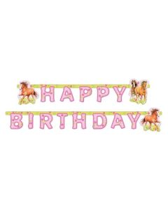Pferde Charming Horses 2 Geburtstagsgirlande Happy Birthday  zum Kindergeburtstag