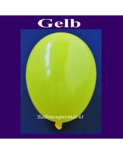 Luftballons 14-18 cm, kleine Rundballons aus Latex, Gelb, 25 Stück