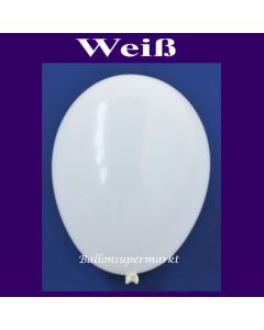 Luftballons 14-18 cm, kleine Rundballons aus Latex, Weiß, 100 Stück