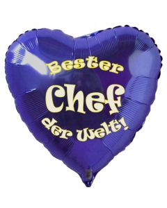  Bester Chef der Welt! Luftballon in Herzform aus Folie mit Helium