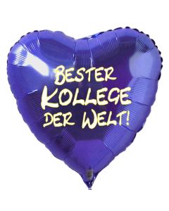  Bester Kollege der Welt! Luftballon in Herzform aus Folie mit Helium