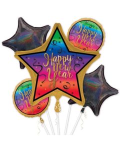 Silvester Bouquet Happy New Year Colorful mit Helium