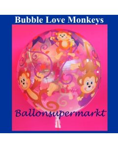 Bubble Love Monkeys Luftballon mit Helium