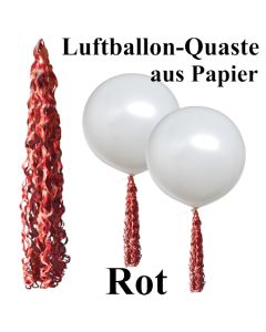 Rote Quaste aus Papier für Luftballons