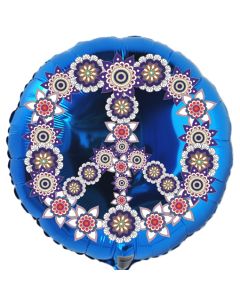 Rundluftballon Flowers Peace, Hippie Party, inklusive Helium